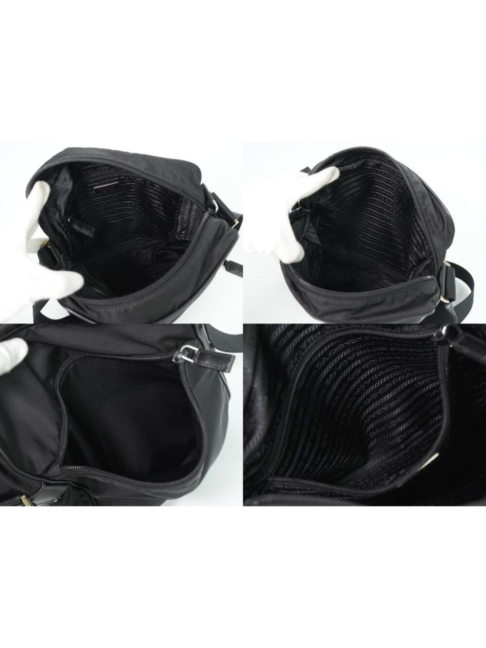 Prada Nylon Shoulder Bag Pochette Black - Picture 8 of 9